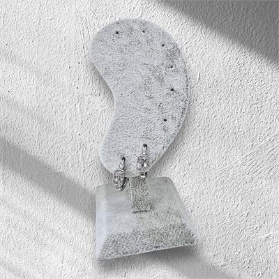 Baget Taşlı Minimal Kadın Çelik Küpe Gümüş Renk 