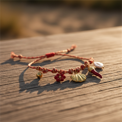 Çelik Summer Charms Kırmızı Bileklik Altın Renk