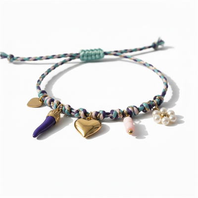 Çelik Summer Charms Mor Bileklik Altın Renk