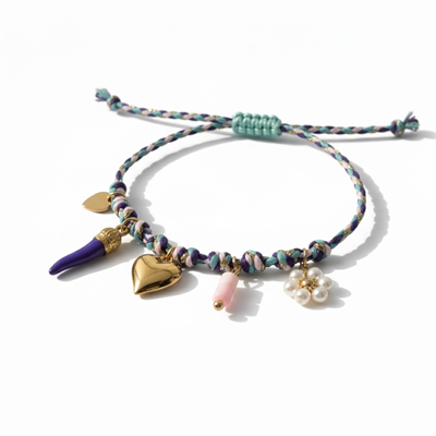 Çelik Summer Charms Mor Bileklik Altın Renk