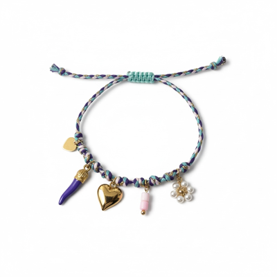 Çelik Summer Charms Mor Bileklik Altın Renk