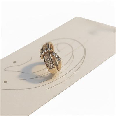 Earcuff Sıkıştırmalı Pirinç Kıkırdak Küpe Tek Sıra Baget Zirkon Taşlı Altın Renk         