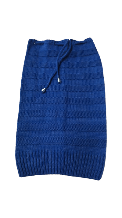 İp Büzgü Detaylı Unisex Bere(Boyunluk) Mavi