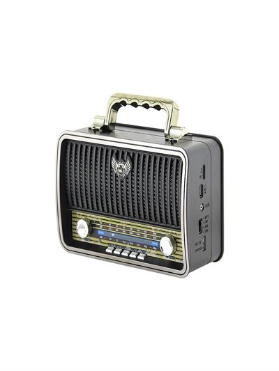 KM Retro Nostaljik Radyo Bluetooth Vintage Gri