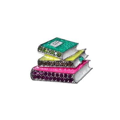 Kitap Broş ZirkonTaş Detaylı Gümüş Renk