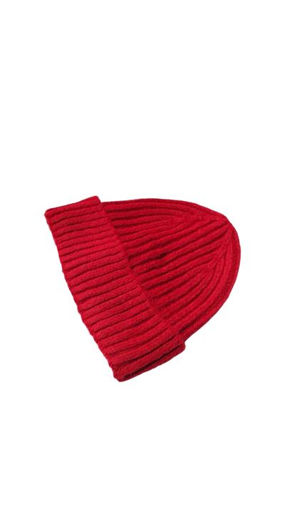 Lastik Örgü Unisex Bere Kırmızı
