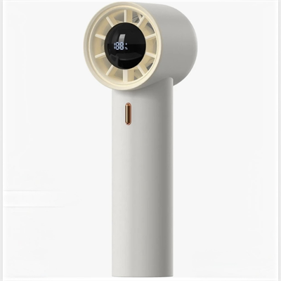 Mini  Taşınabilir Turbo El Fanı – Yüksek Hızlı, Akıllı Dijital Ekran, Usb-C Şarj Edilebilir, Kompakt, Modern Ekru