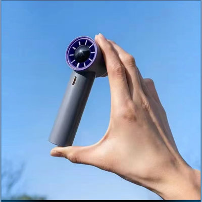 Mini  Taşınabilir Turbo El Fanı – Yüksek Hızlı, Akıllı Dijital Ekran, Usb-C Şarj Edilebilir, Kompakt, Modern Mor