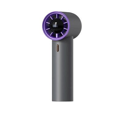 Mini  Taşınabilir Turbo El Fanı – Yüksek Hızlı, Akıllı Dijital Ekran, Usb-C Şarj Edilebilir, Kompakt, Modern Mor