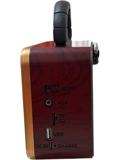 NS-8898 Nostaljik Analog Saatli Fm Radyo Bluetooth Hoparlör USB Tf Aux Mp3 Çalar