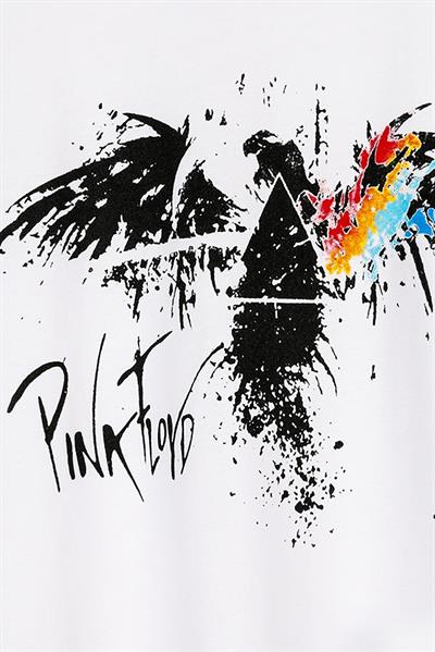 Pink Floyd Baskılı  Unisex T-Shirt Beyaz