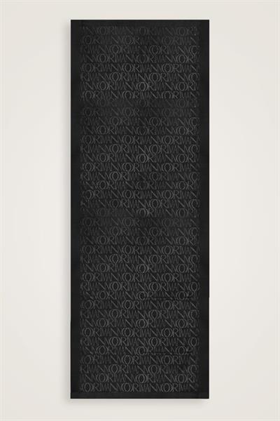 Monogram İmza Siyah Shiny Jakar Şal 70x200