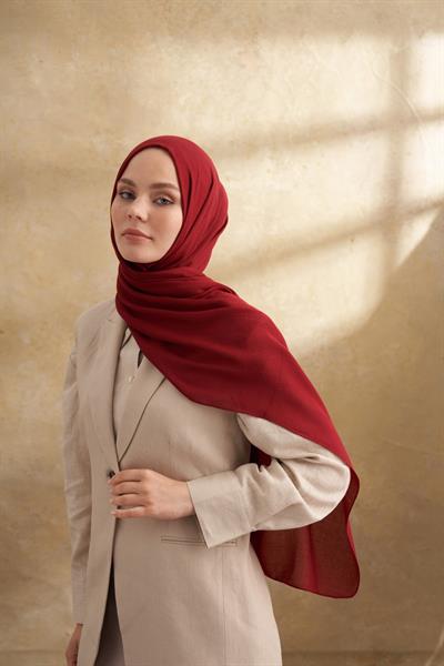 Pamuk Modal Aden Desen Şal - Bordo