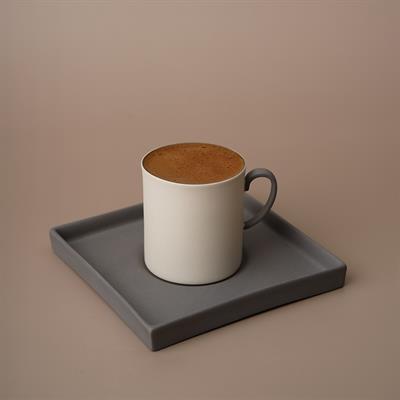 Nua Türk Kahve Fincanı Kare Tabaklı Bej & Kahverengi