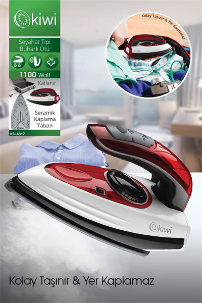 Ksı-6317 2'si 1 Arada Buharlı Seyahat Ütüsü & Dikey Portatif Kırışık Giderici