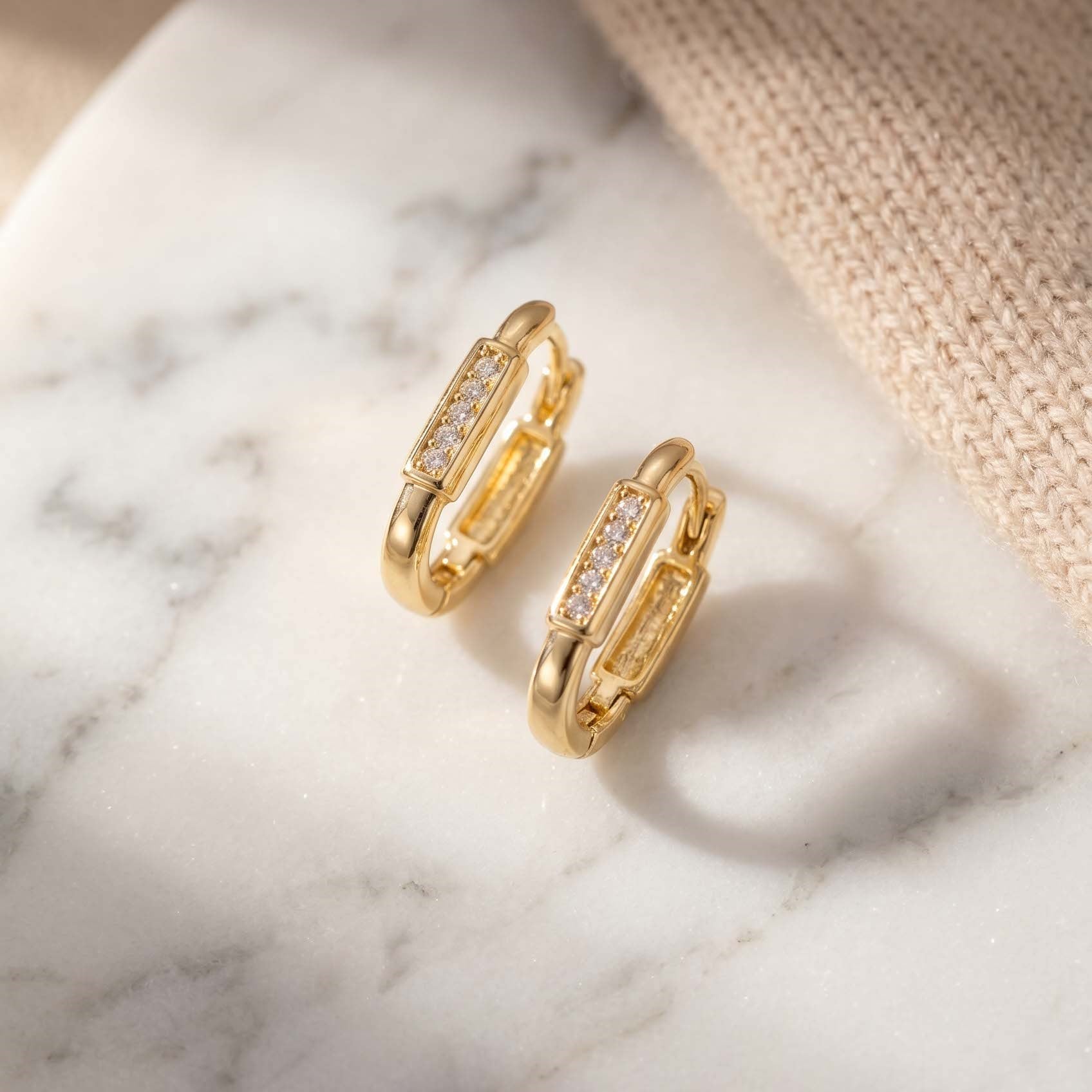 14 Karat vergoldete Zirkonia Ohrringe RK-9196