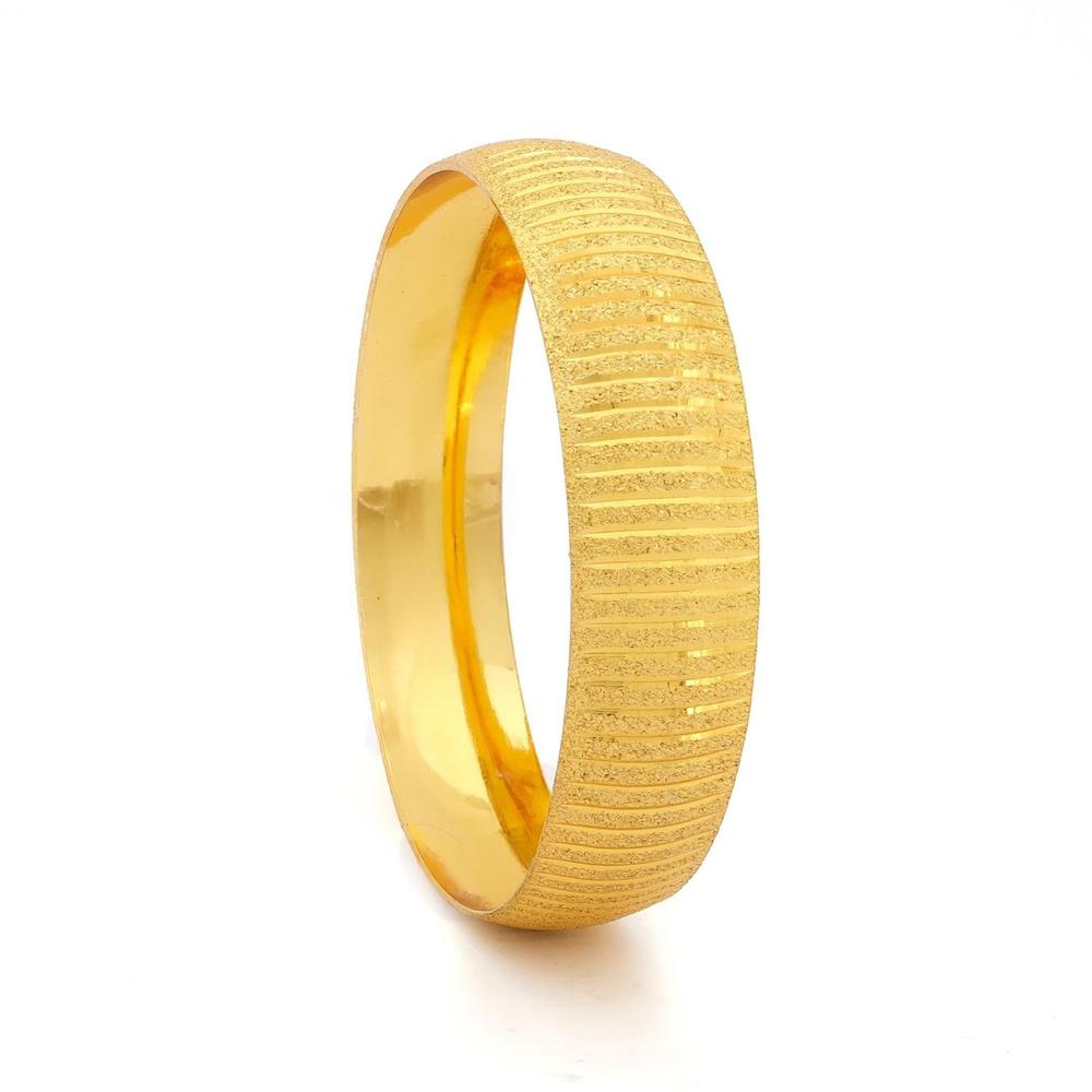 22 Ayar Altın Kaplama Düz Çizgili Bilezik 15mm BLZ-1277