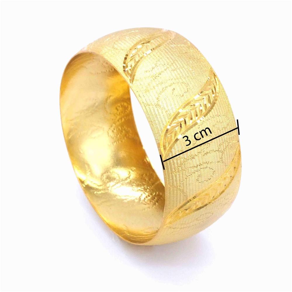 22 Ayar Altın Kaplama Mega Bilezik 30mm Kalınlık BLZ-1132