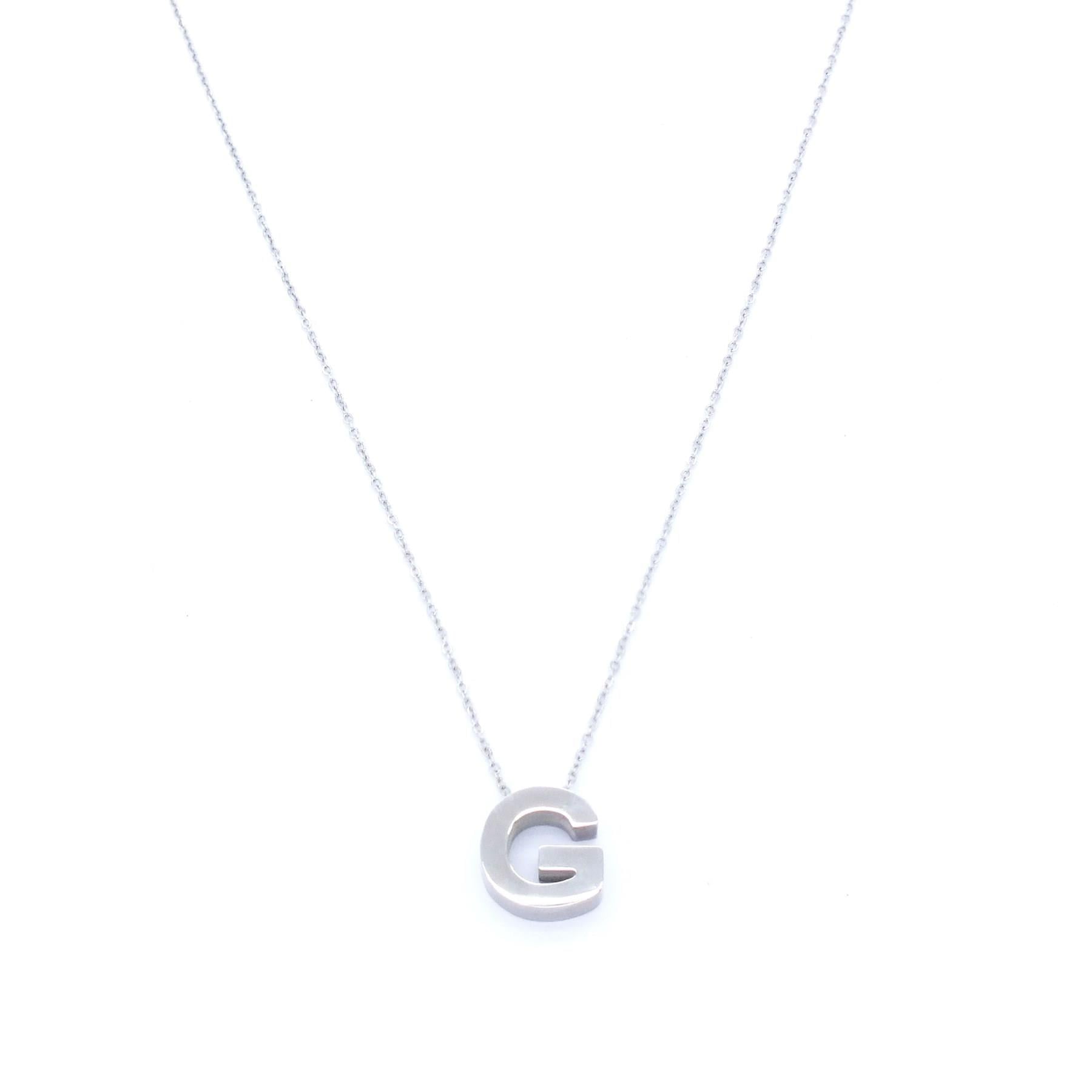 316L Çelik  G Harf Kolye 55 cm KLY-547