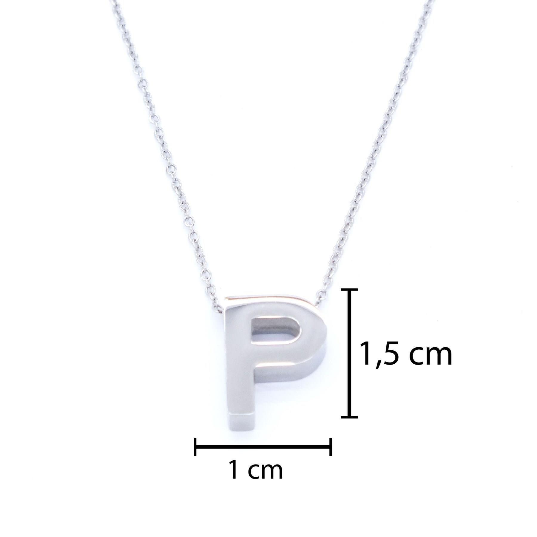 316L Çelik P Harf Kolye 55 cm KLY-550