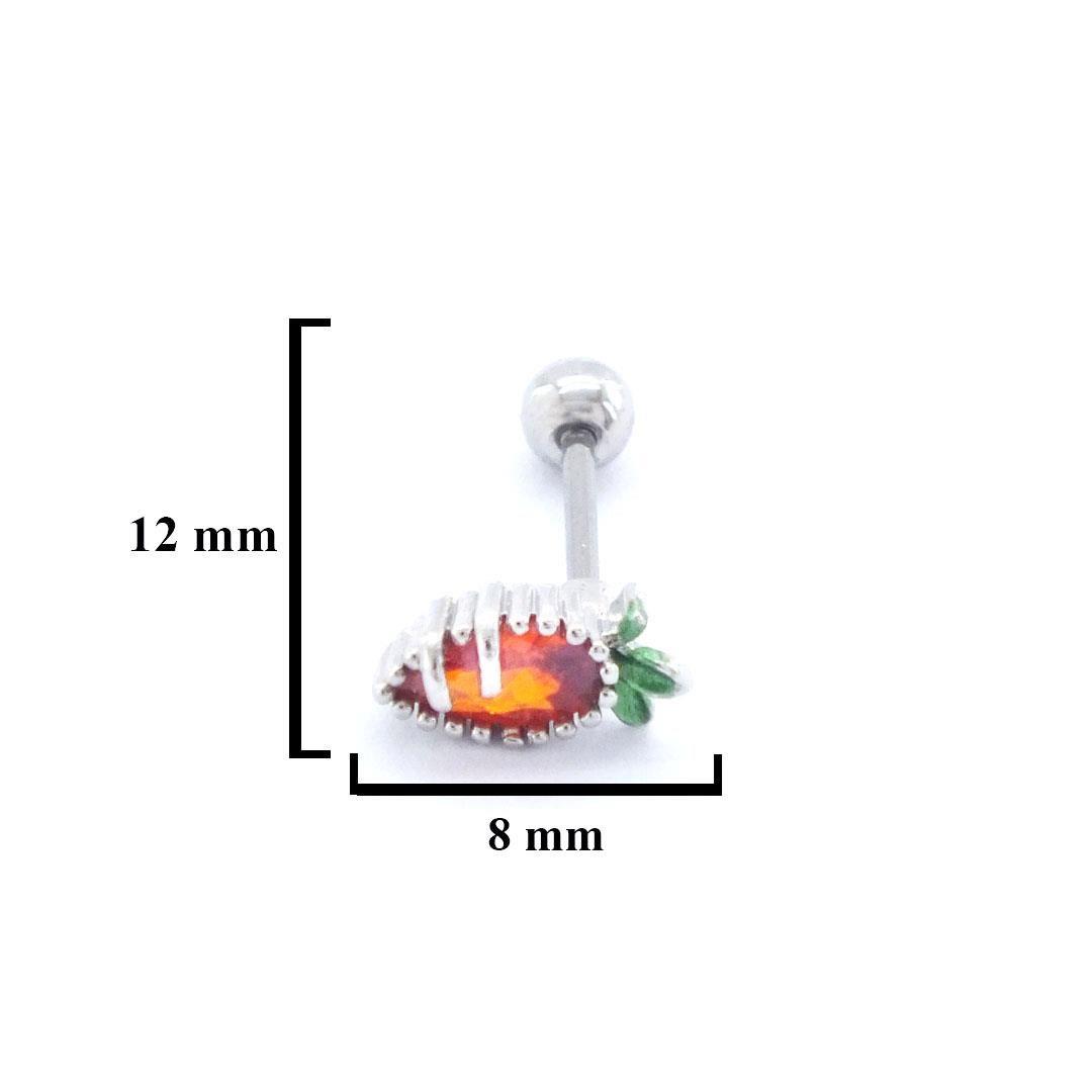 316L Edelstahl Piercing Karottenförmig mit Zirkonia PRC-174