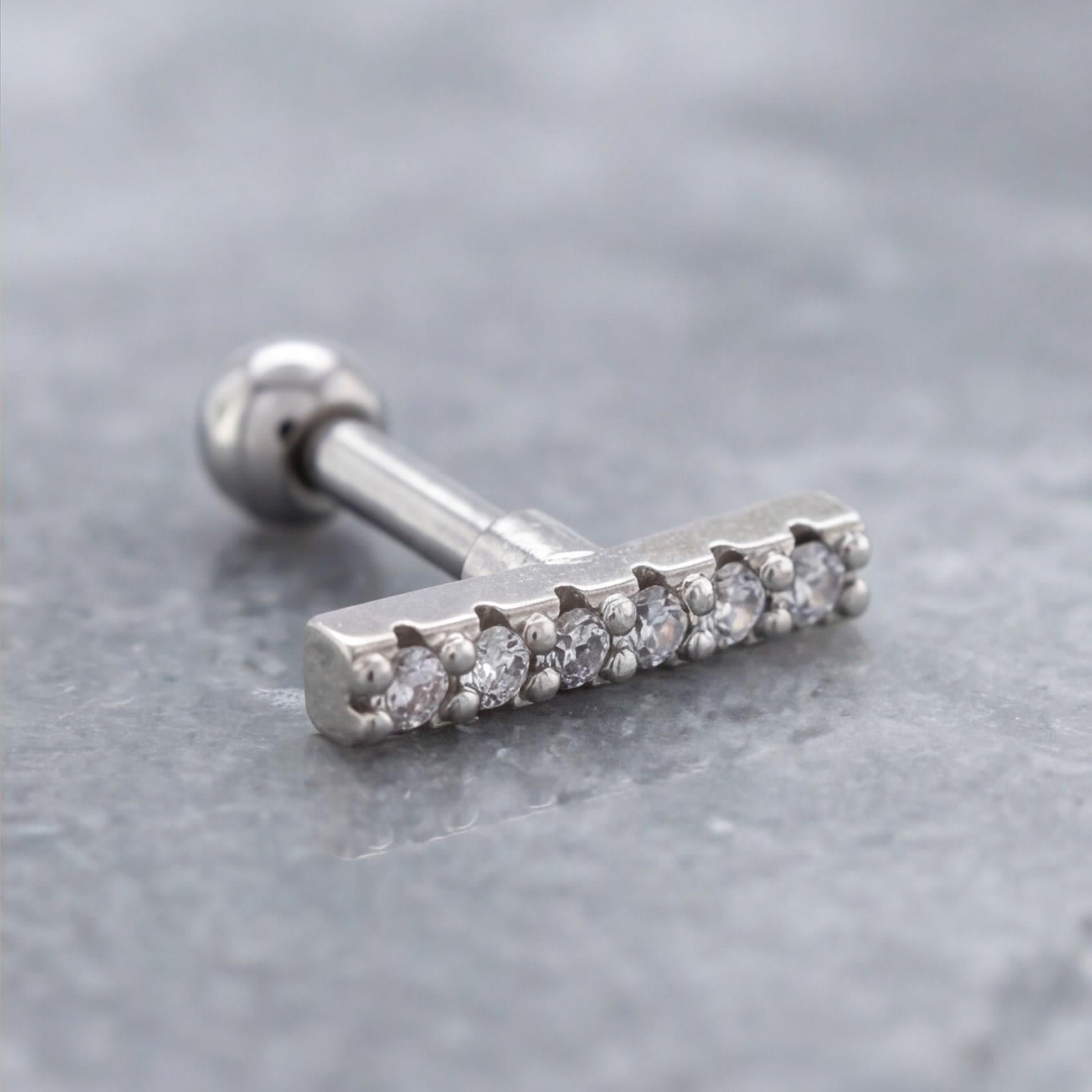 316L Çelik Zirkon Taşlı Piercing PRC-178