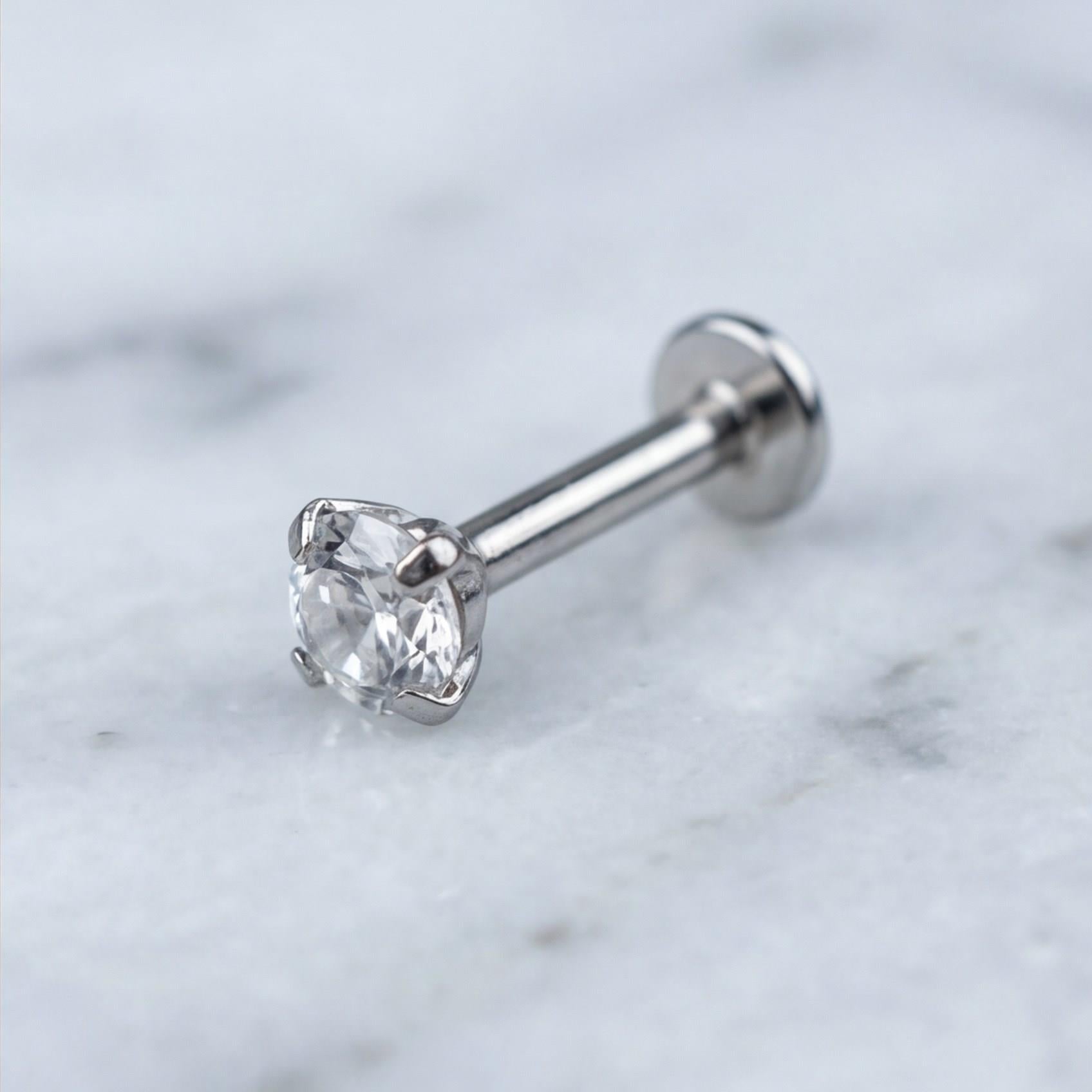 316L Çelik Zirkon Taşlı  Piercing PRC-204