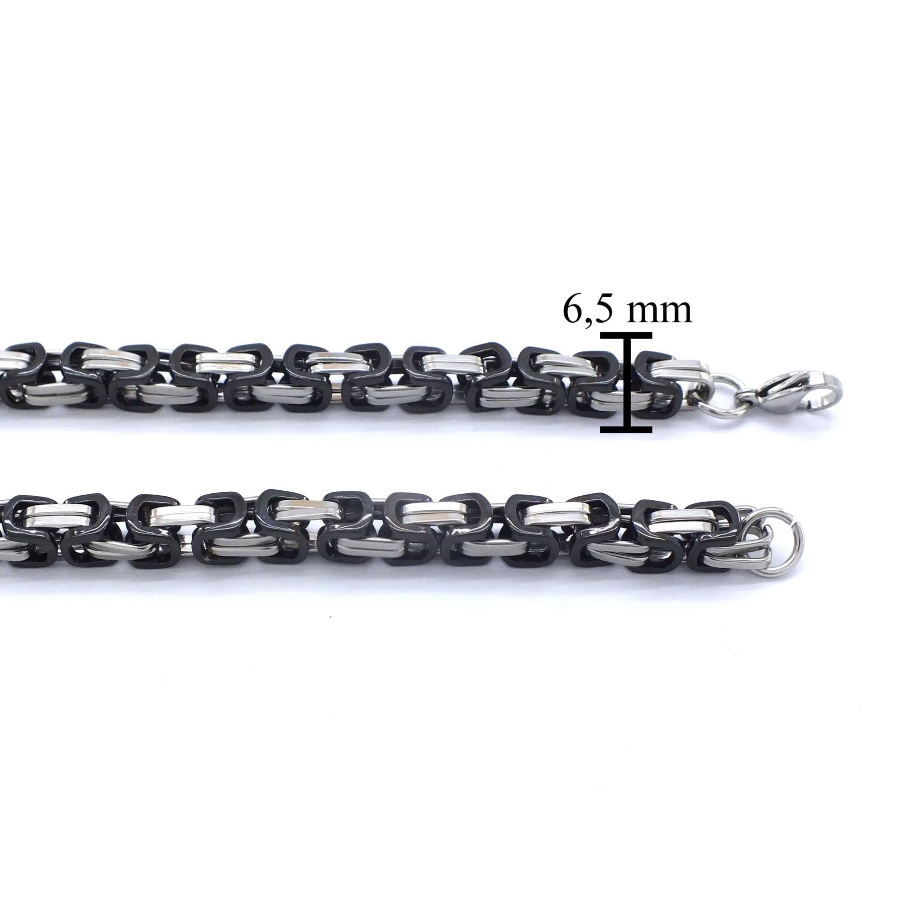 Çelik Erkek Zincir Kolye İki Renkli Kral Model -   - ZN-275