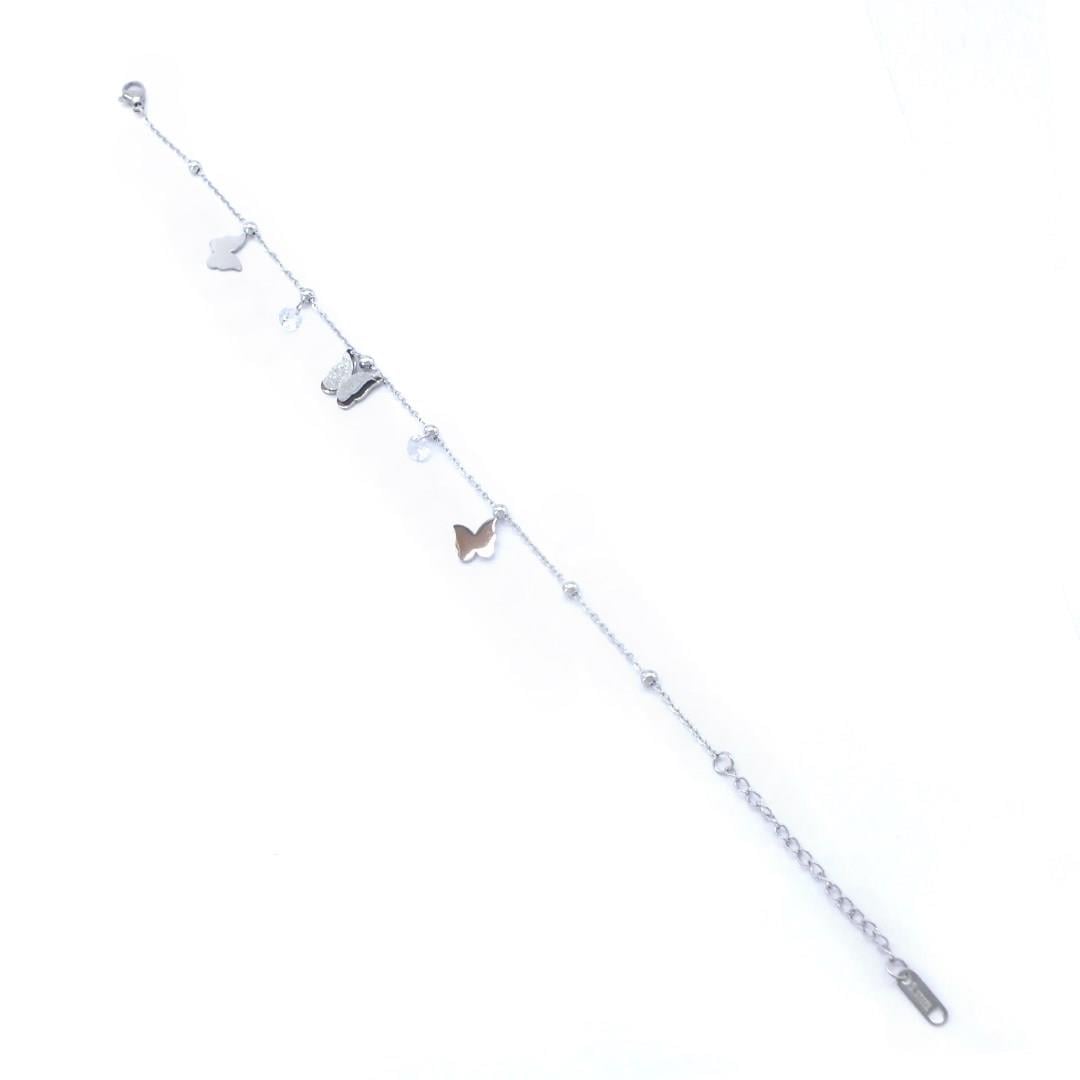 Çelik Halhal Zirkon Taşlı Kelebekli Model HAL-176