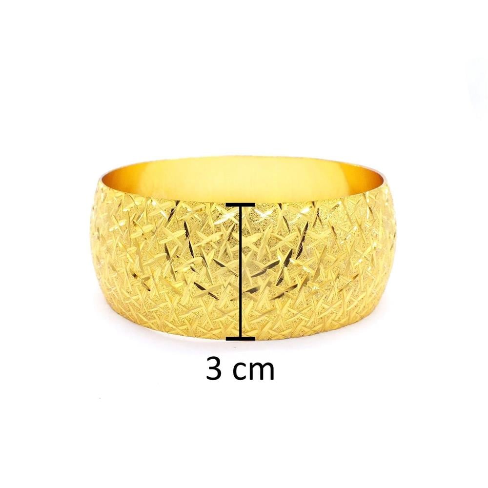 Altın Kaplama Cam Kırığı Model Bilezik 3 cm BLZ-3079