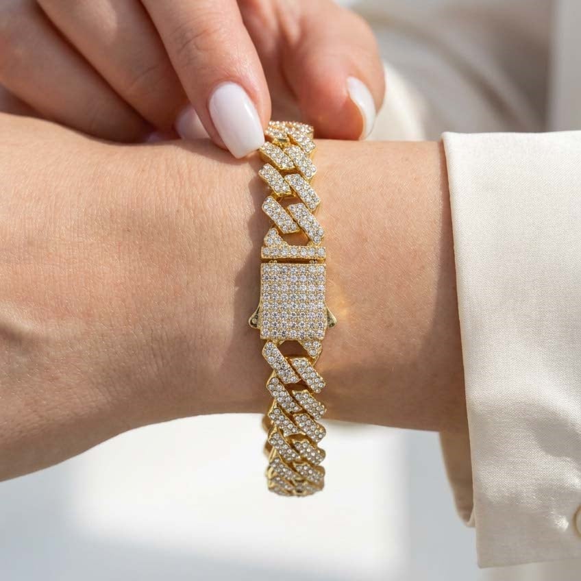 Altın Kaplama Cuban Gurmet Bileklik BLK-1381