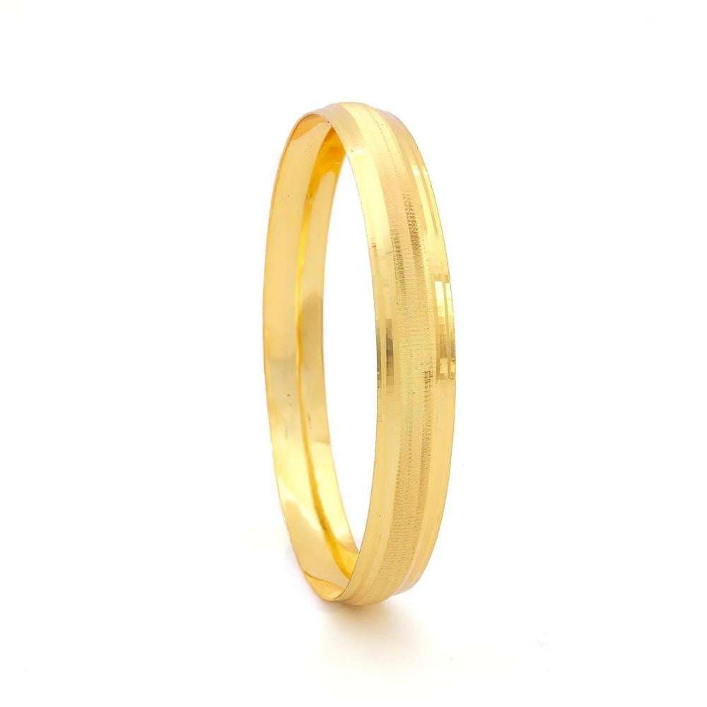 Altın Kaplama Dik Çizgili Bilezik 0.8 cm BLZ-3052