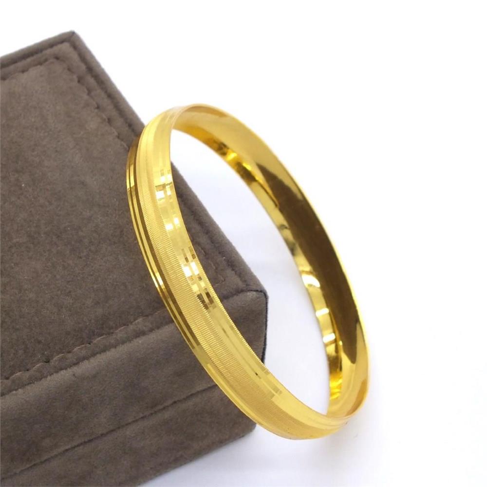 Altın Kaplama Dik Çizgili Bilezik 0.8 cm BLZ-3052