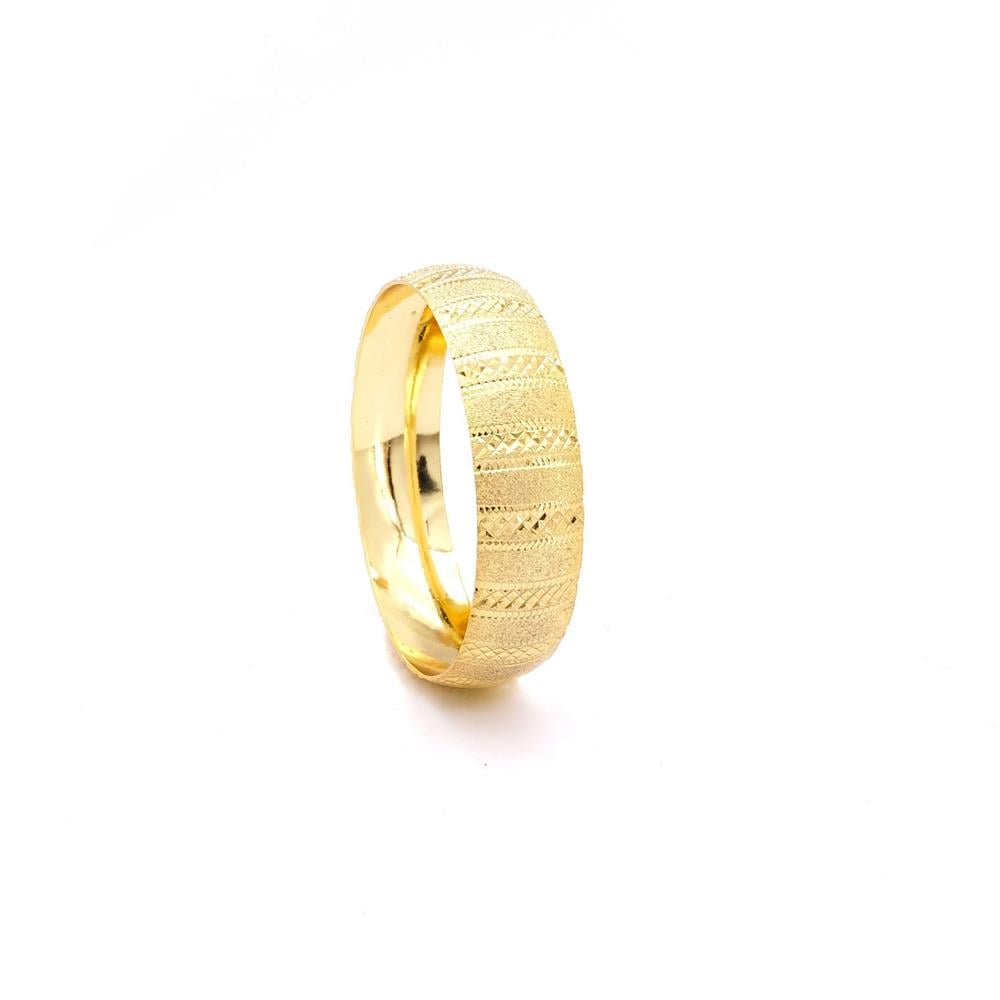 Altın Kaplama Simli İşlemeli 1,5 cm İmitasyon Bilezik BLZ-3131