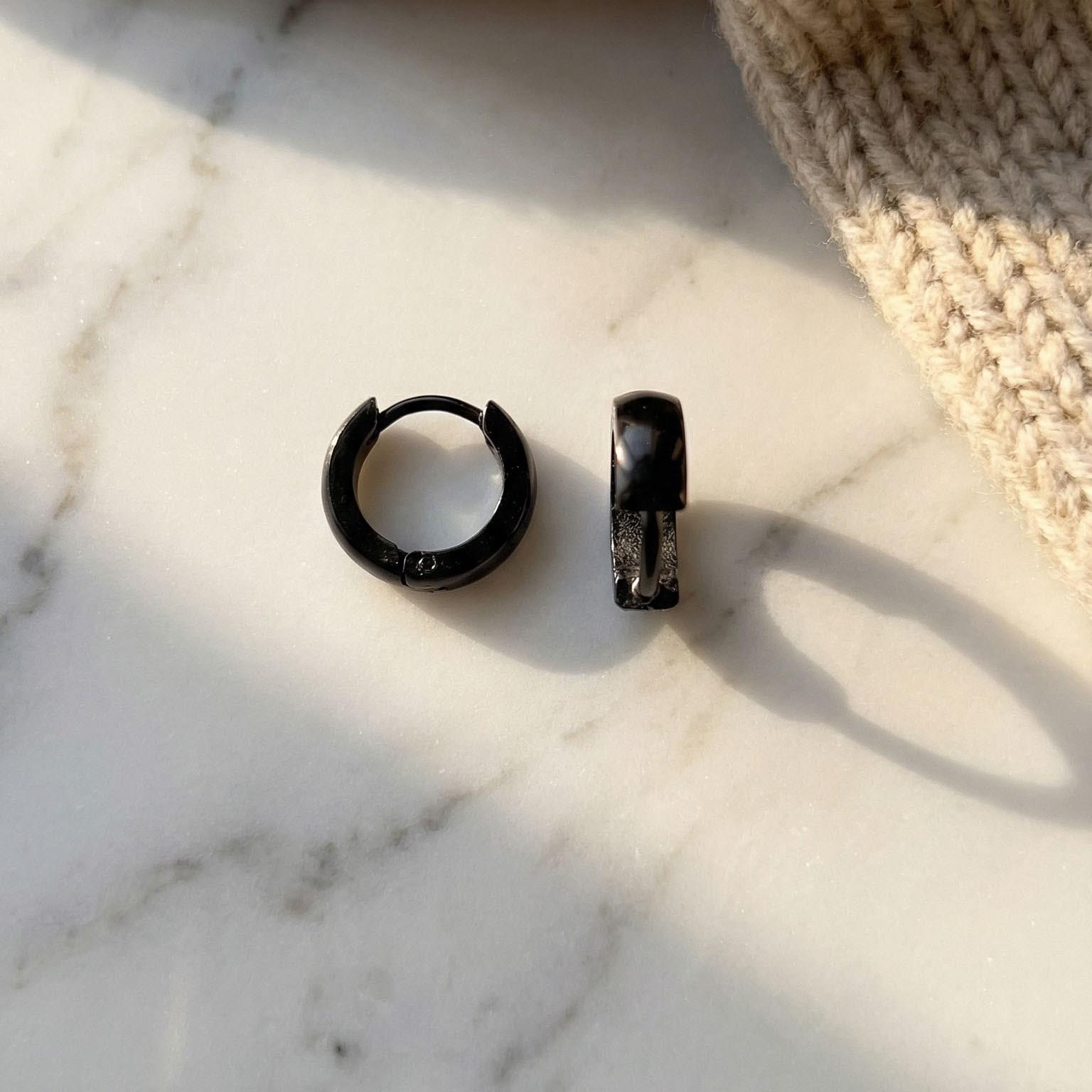 Çelik Halka Küpe Siyah 3mm Halka Küpe UNK-711