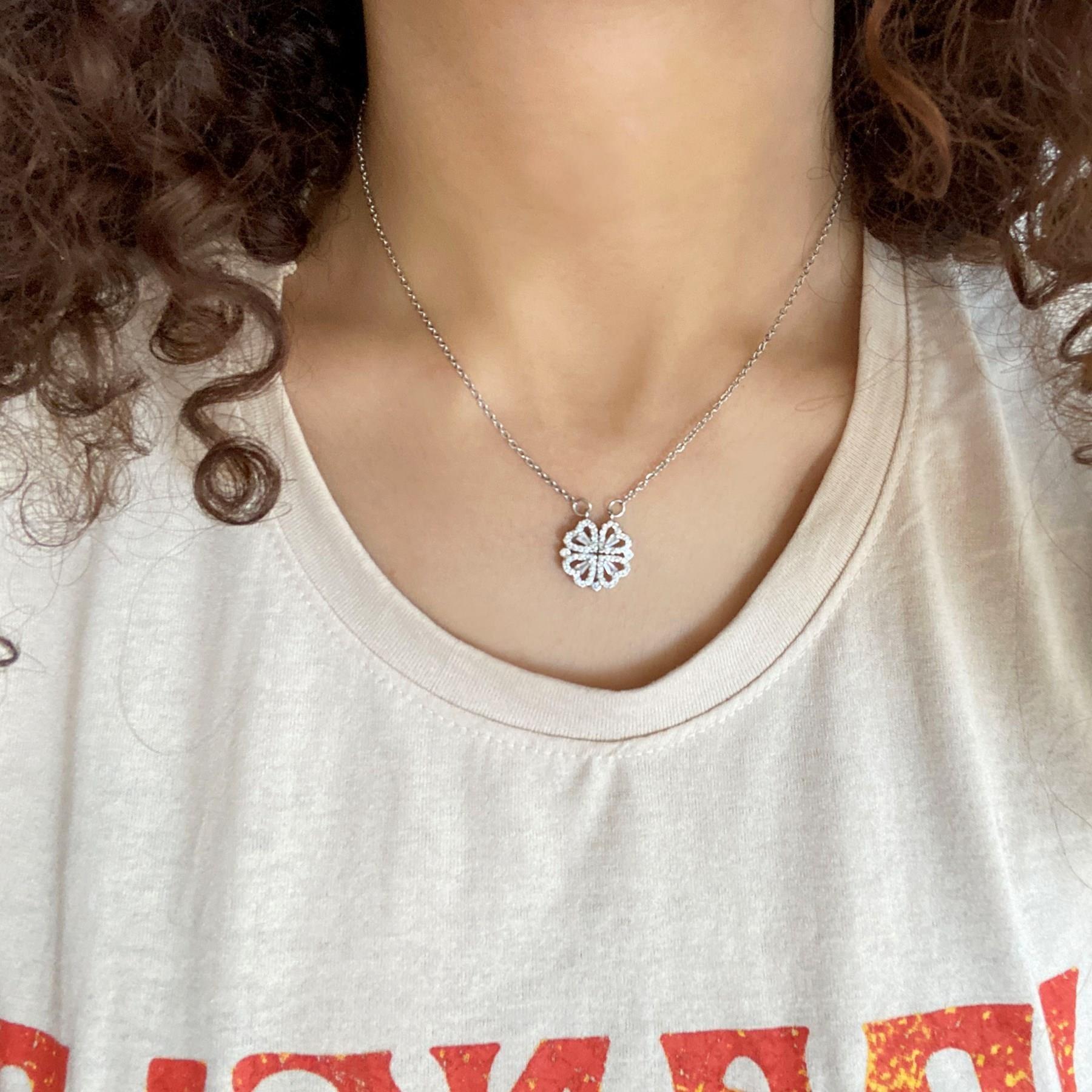 Çelik Kolye, Yonca Kolye, Paslanmaz Çelik Kadın Kolye KLY-395