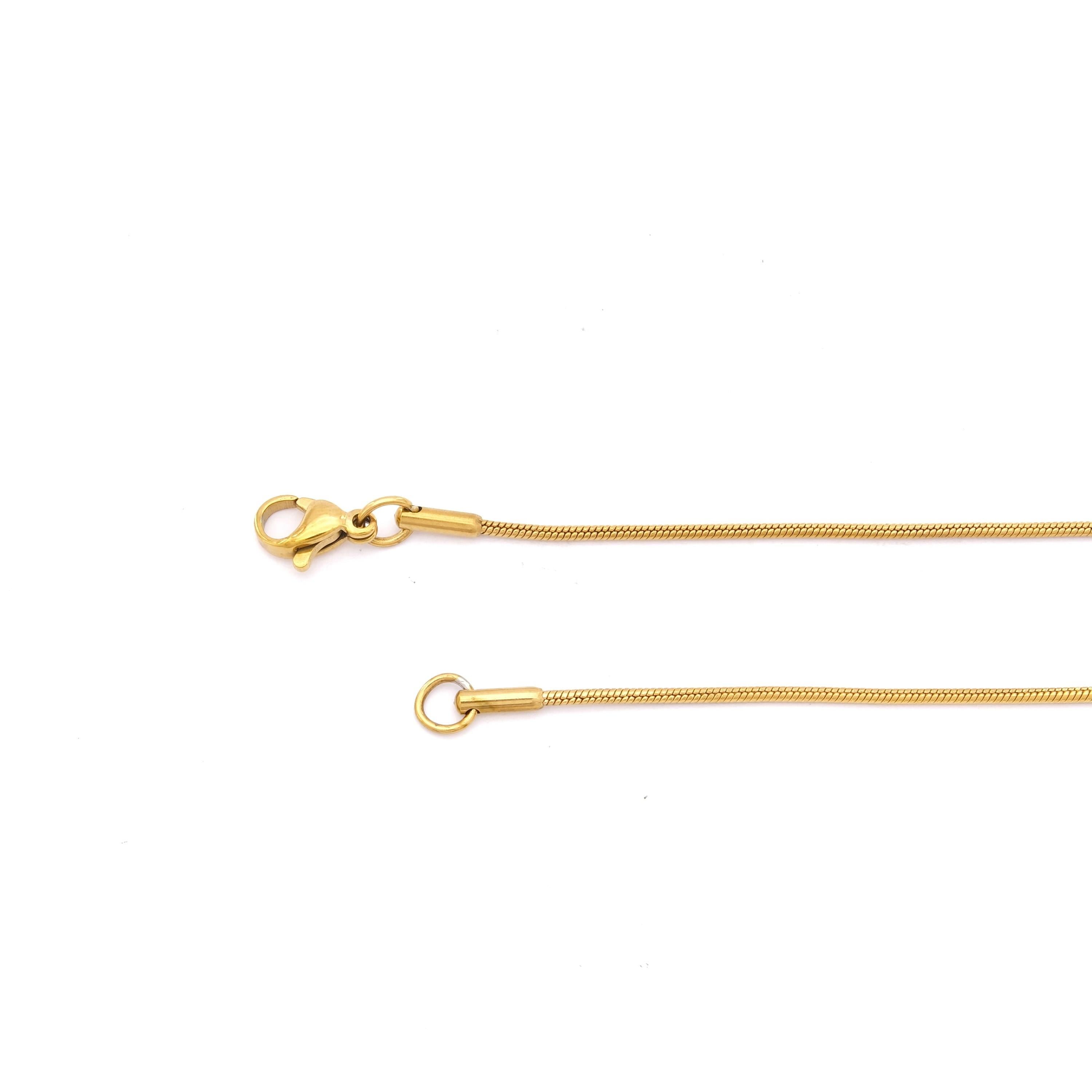 Çelik Zincir Altın Kaplama Oval Kesim 1 MM ZN-301