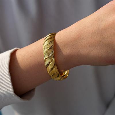  Altın Kaplama Rüzgar Model 1.5 cm İmitasyon Bilezik