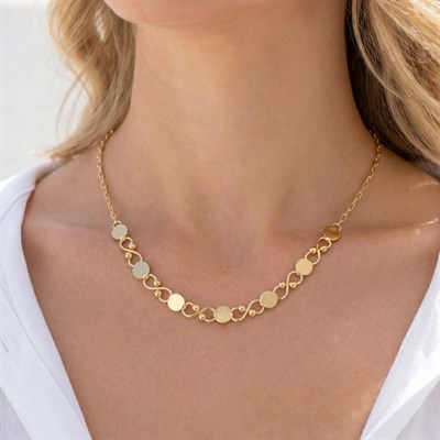 14 Karat Vergoldete Ovale Kette Halskette TH-0738