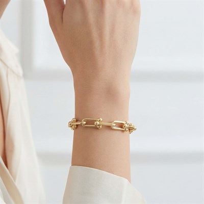 14 Ayar Altın Kaplama Tiffany Model Kolye - Küpe - Bileklik Takı Seti  TH-0325