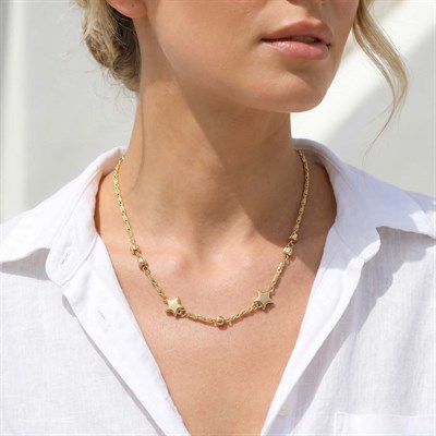 14 Karat Vergoldete Stern Halskette ST-0994