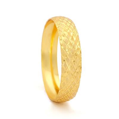 22 Ayar Altın Kaplama Baklava Desenli İmitasyon Bilezik 15mm BLZ-3010