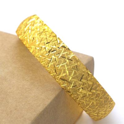 22 Ayar Altın Kaplama Cam Kırığı Bilezik 15mm Kalınlık BLZ-3071