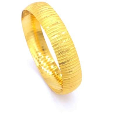 22 Ayar Altın Kaplama Çizgili 15mm Kalınlıkta Bilezik BLZ-1421