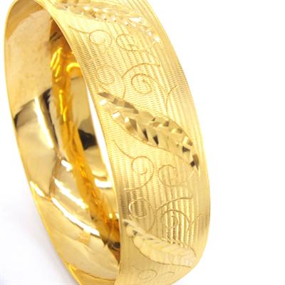 22 Ayar Altın Kaplama Desenli Bilezik 2 CM Kalınlık BLZ-3013