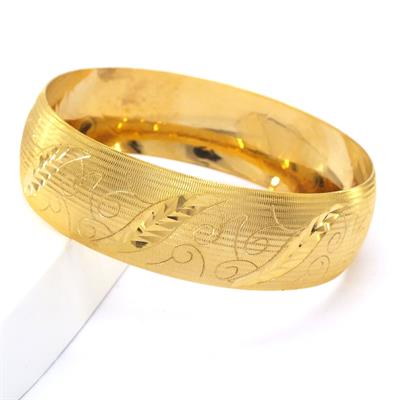 22 Ayar Altın Kaplama Desenli Bilezik 2 CM Kalınlık BLZ-3013