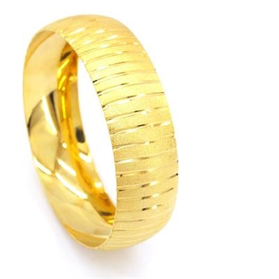 22 Ayar Altın Kaplama Düz Çizgili Bilezik 2 CM Kalınlık BLZ-3014