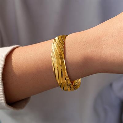 22 Ayar Altın Kaplama İmitasyon 1,5 CM Kadın Bilezik BLZ-1440