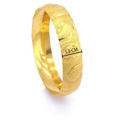 22 Ayar Altın Kaplama İmitasyon Desenli Bilezik 15mm BLZ-1280