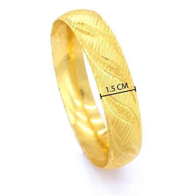 22 Ayar Altın Kaplama Kumlu İmitasyon Kadın Bilezik 15mm BLZ-1356 |